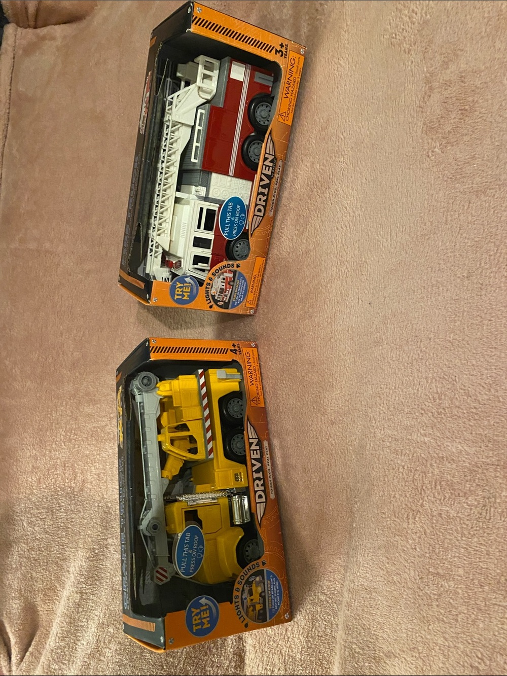 Driven Kids Fire Truck & Crane Playset - Red, White & Yellow